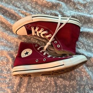 Converse Red High Top Sneakers with White Accents